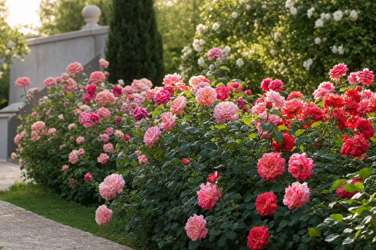 Créer un massif de roses: choix des variétés et entretien